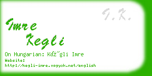 imre kegli business card